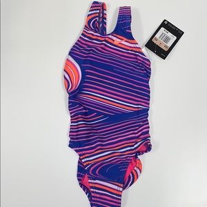 Nike Little Girls Swim Bathing Suit 20/GRL 5 NWT